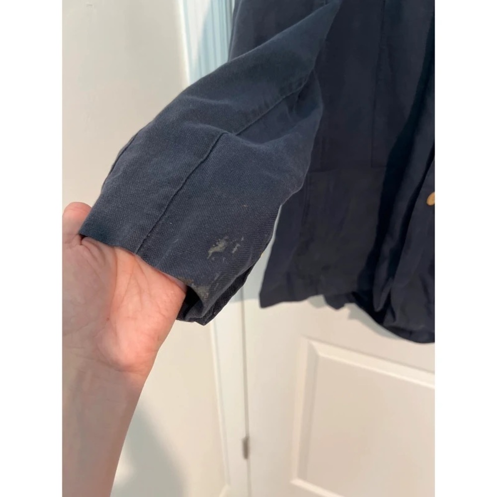 Classic Men's Navy Cotton Blazer Jacket - Picture 3 of 4